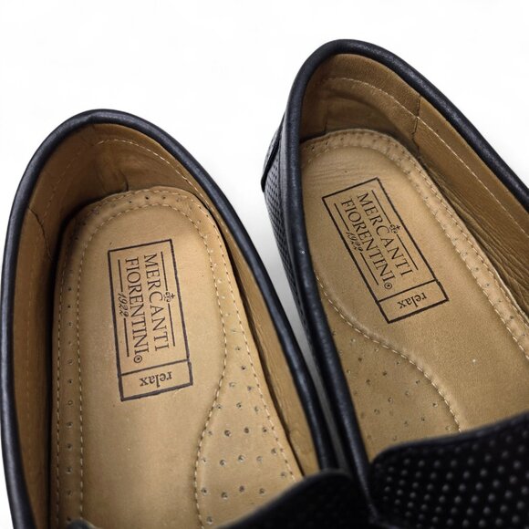 Mercanti Fiorentini Relax Driving Loafers Men's Black Perforated MF-3601 10M - Picture 7 of 8